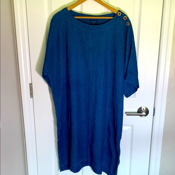 J Jill Purejill Indigo dress size large - Picture 1 of 9
